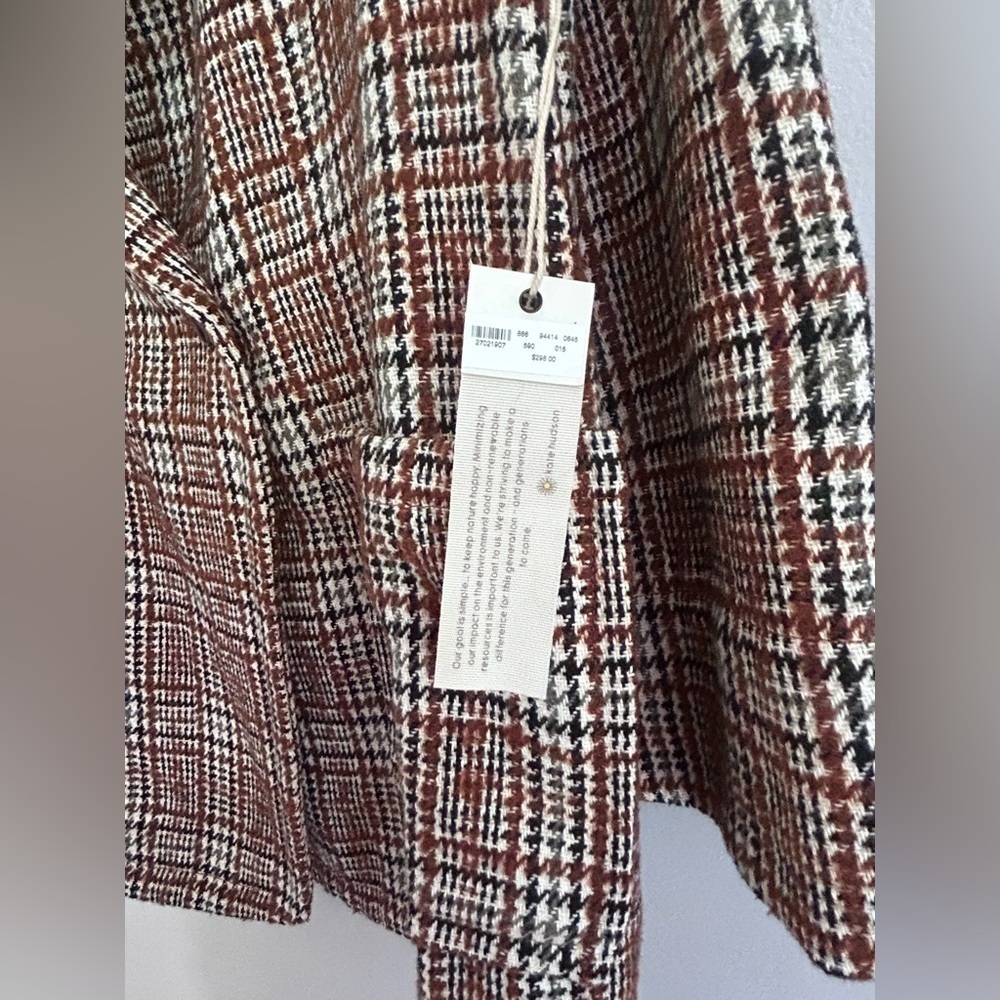 Happy Nature Kate Hudson Oversized Tweed Double Breasted Blazer Wool Blend XS/S - Picture 5 of 9